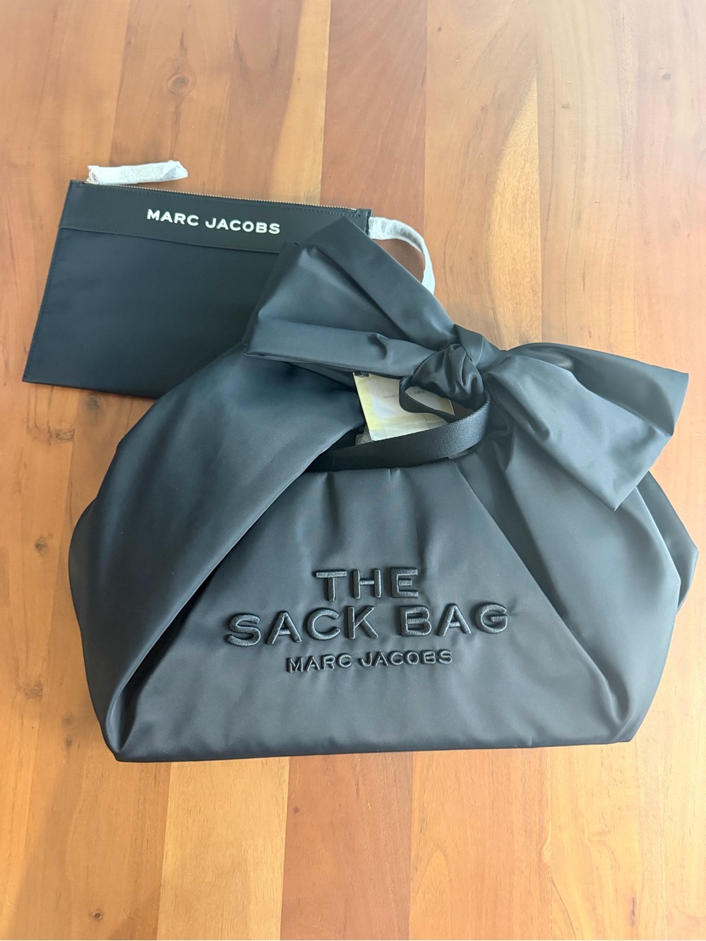 🎀 Marc Jacobs FULL SIZE The Bow Nylon Sack Bag 🖤 NWT RARE Black Statement Bag ✨
